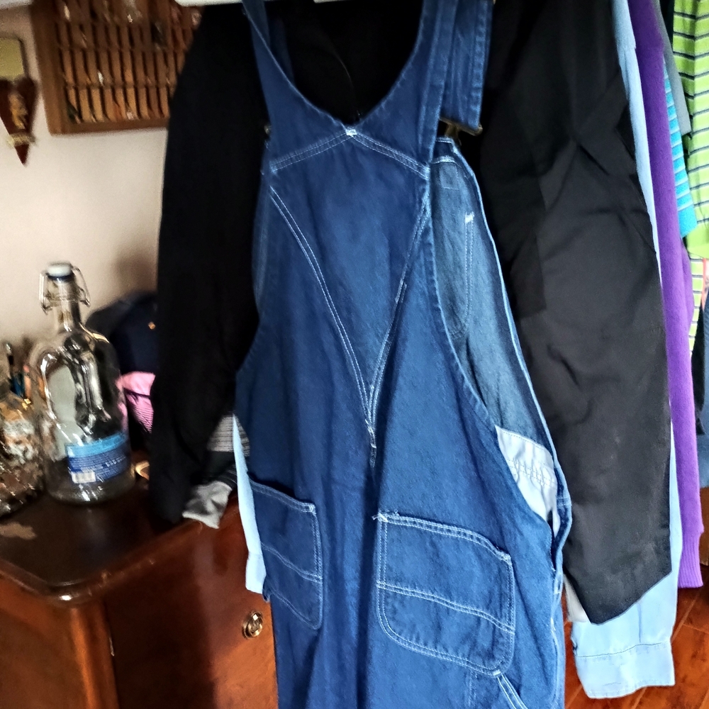 Carhartt Denim Overalls and Gray Long Sleeve T-Shirt Set - Picture 9 of 12